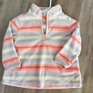 OshKosh Baby Girl Stripe Multicolor Pullover Fleece Sweater US 12 Months